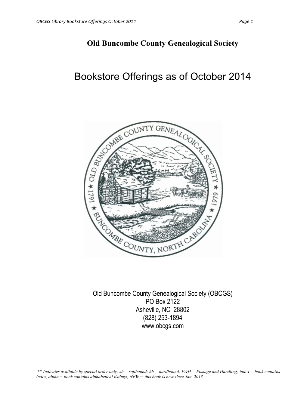Old Buncombe County Genealogy Society