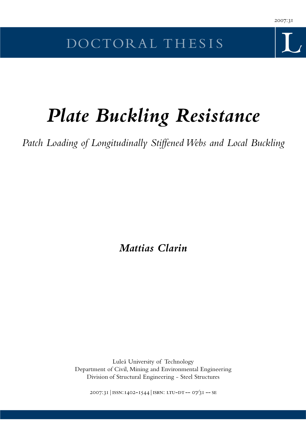 Plate Buckling Resistance