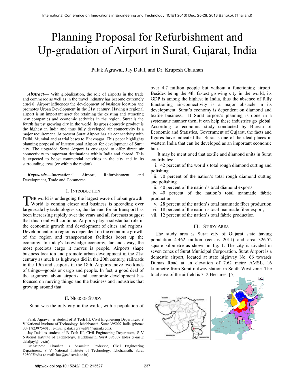 Planning Proposal for Refurbishment and Up-Gradation of Airport in Surat, Gujarat, India