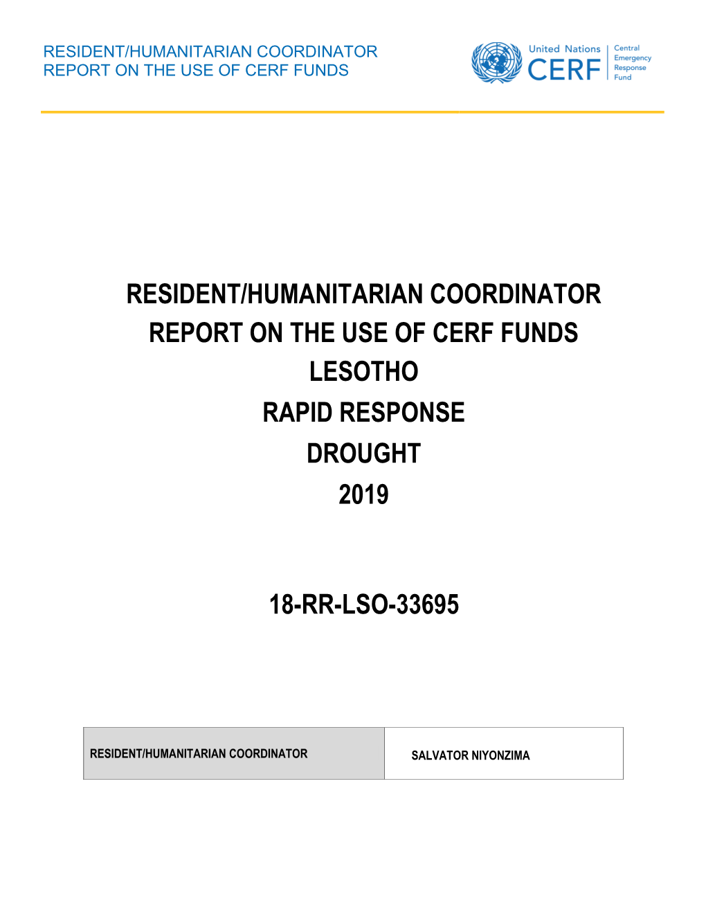 Lesotho Rapid Response Drought 2019