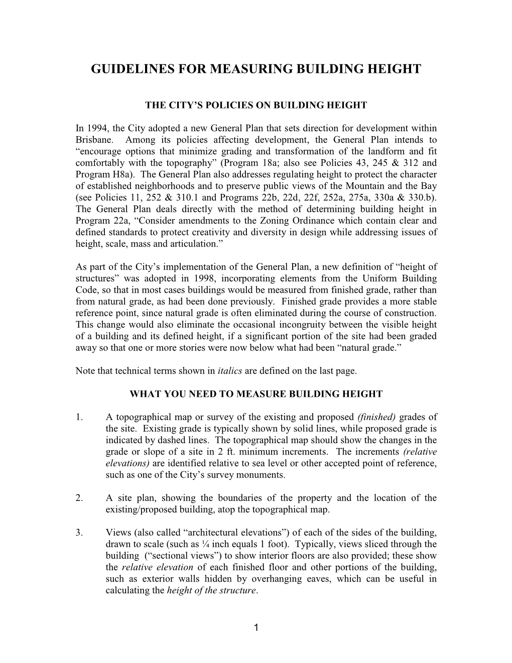 Guidelines for Measuring Building Height