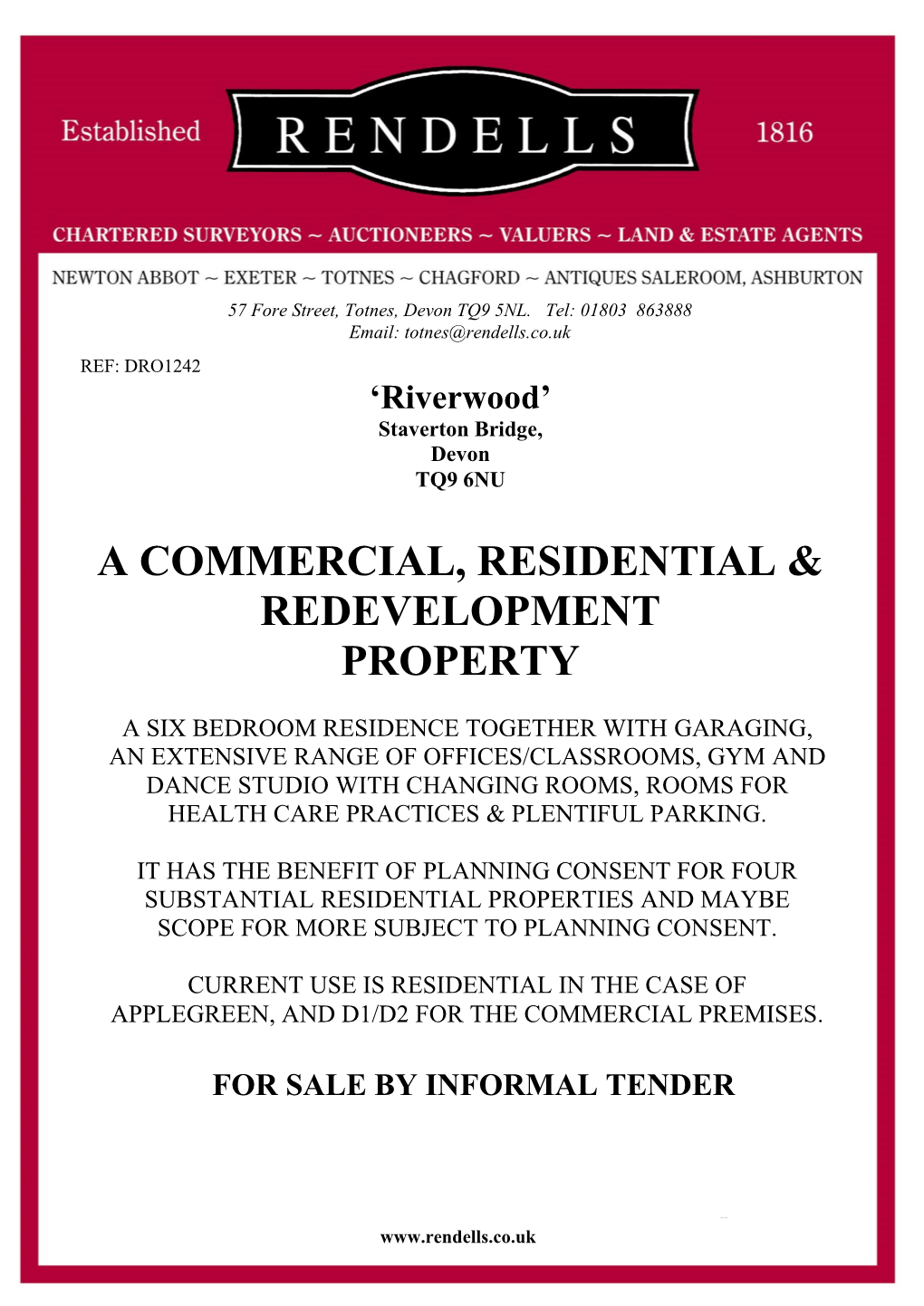 A Commercial, Residential & Redevelopment Property