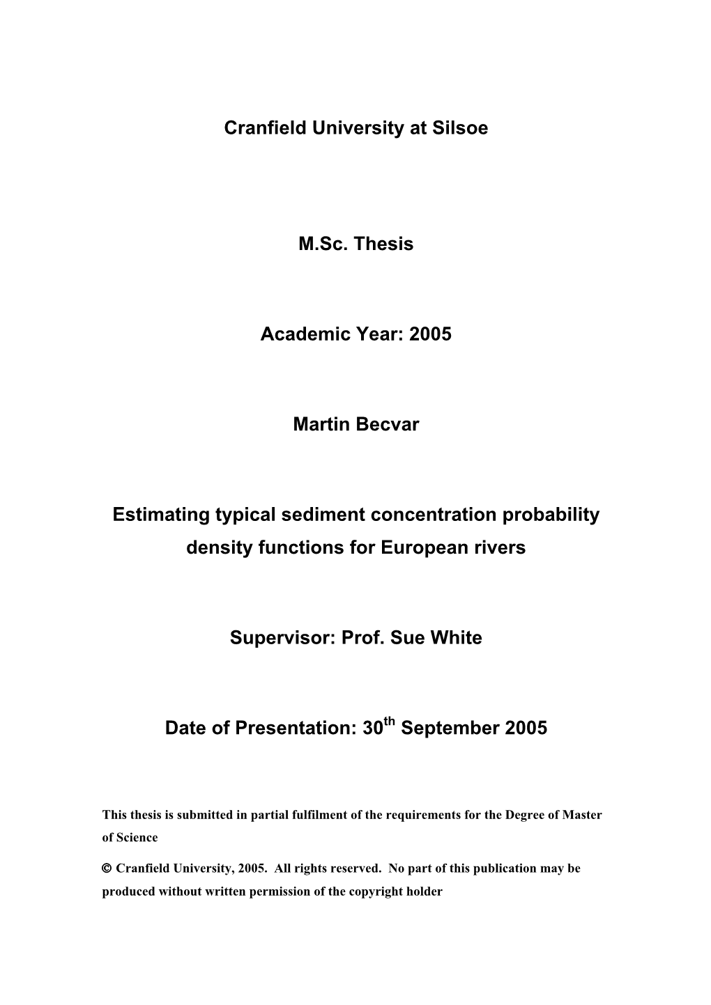 2005 Martin Becvar Estimating Typical Sediment