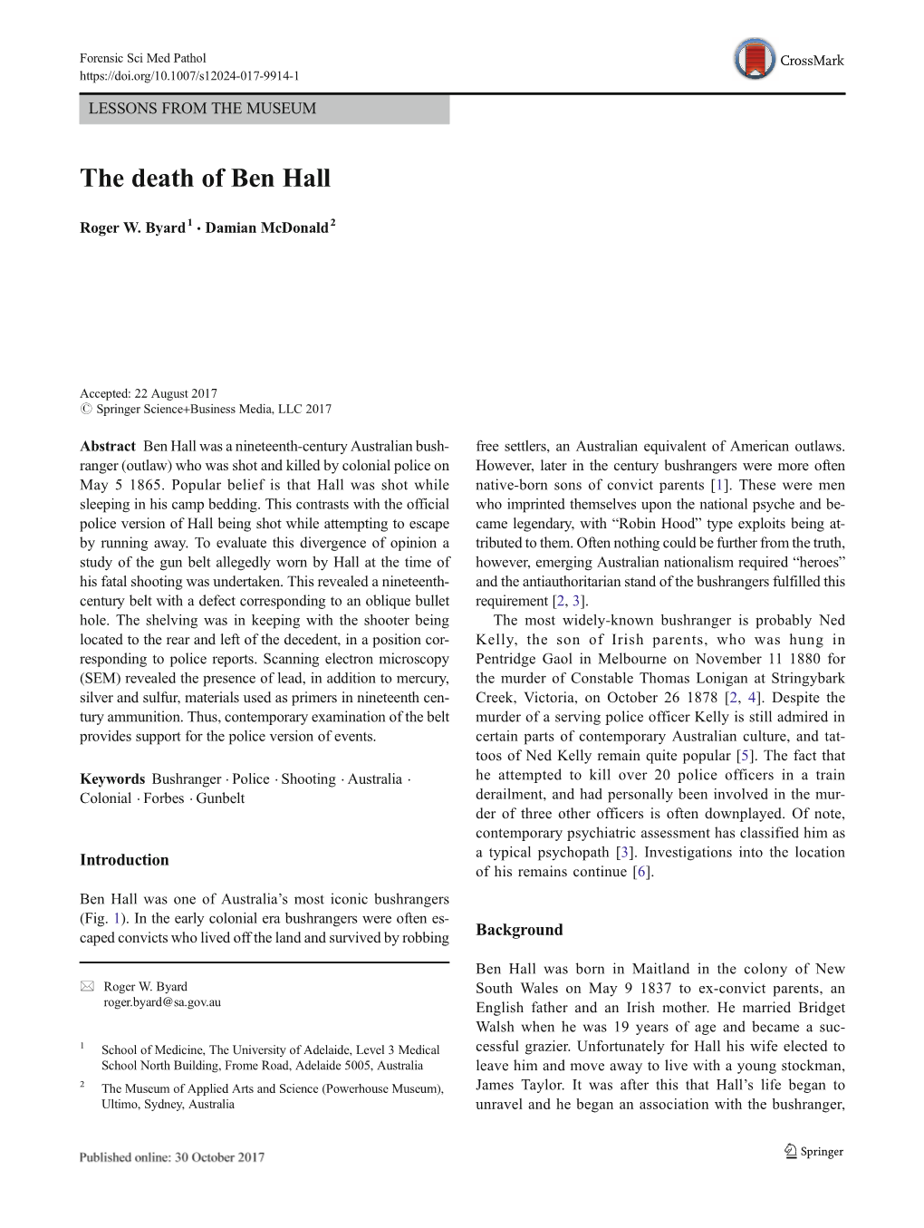 The Death of Ben Hall