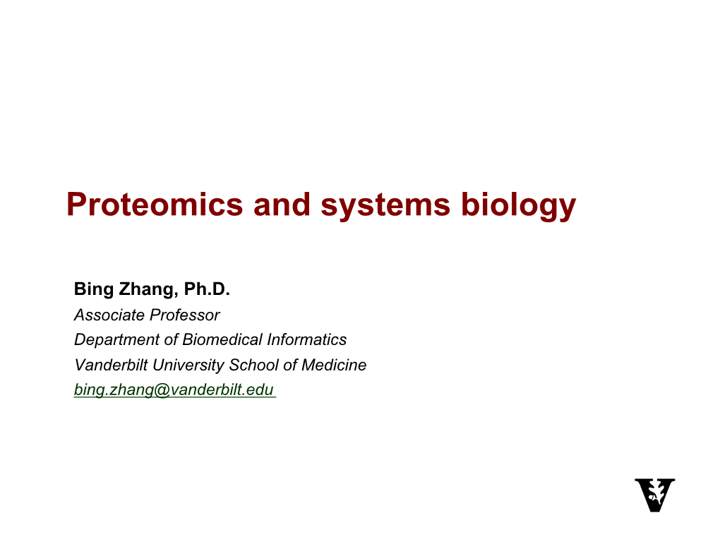 Proteomics and Systems Biology