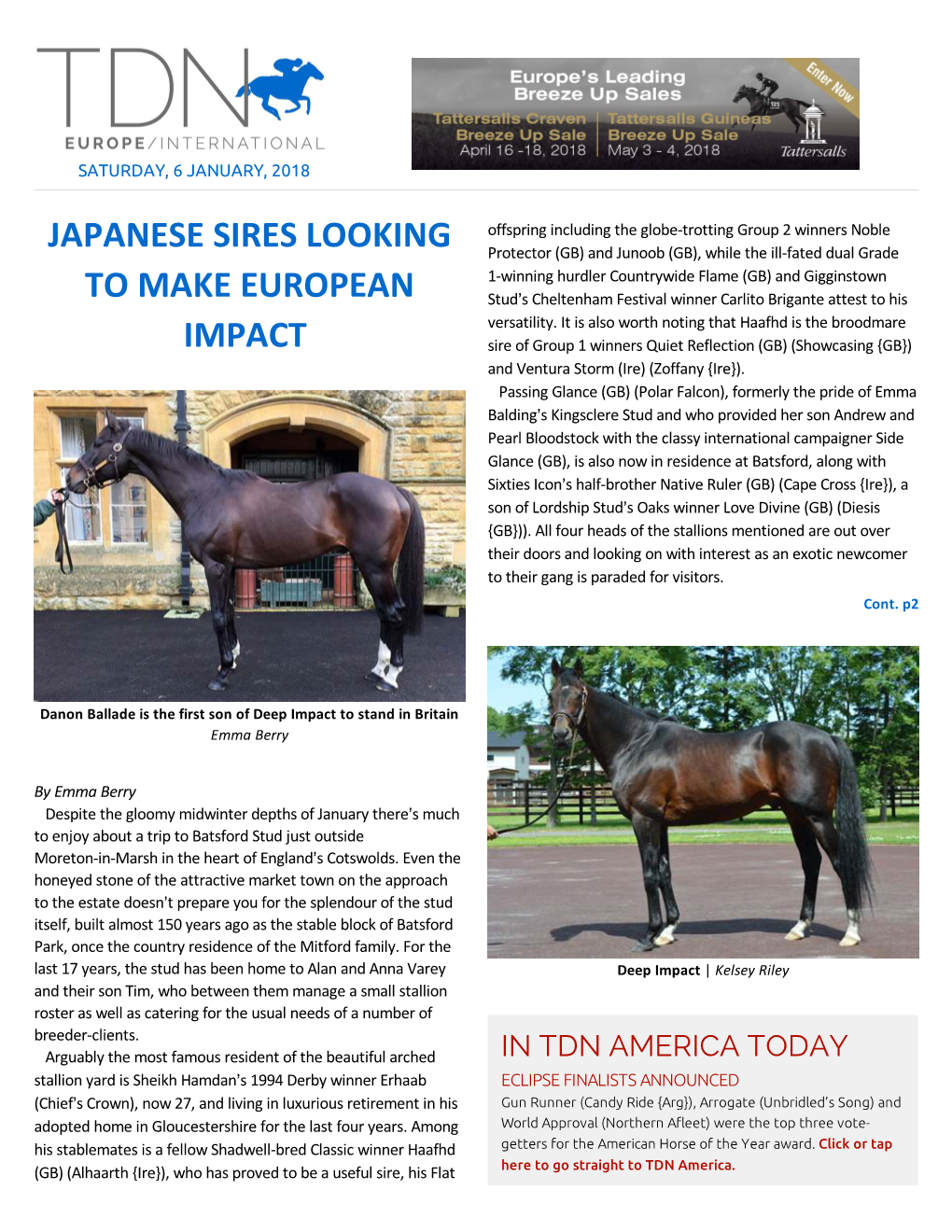 Japanese Sires Looking to Make European Impact