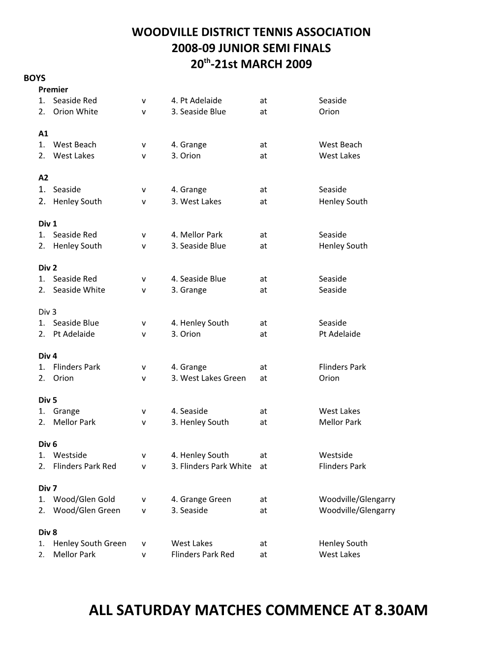 Woodville District Tennis Association