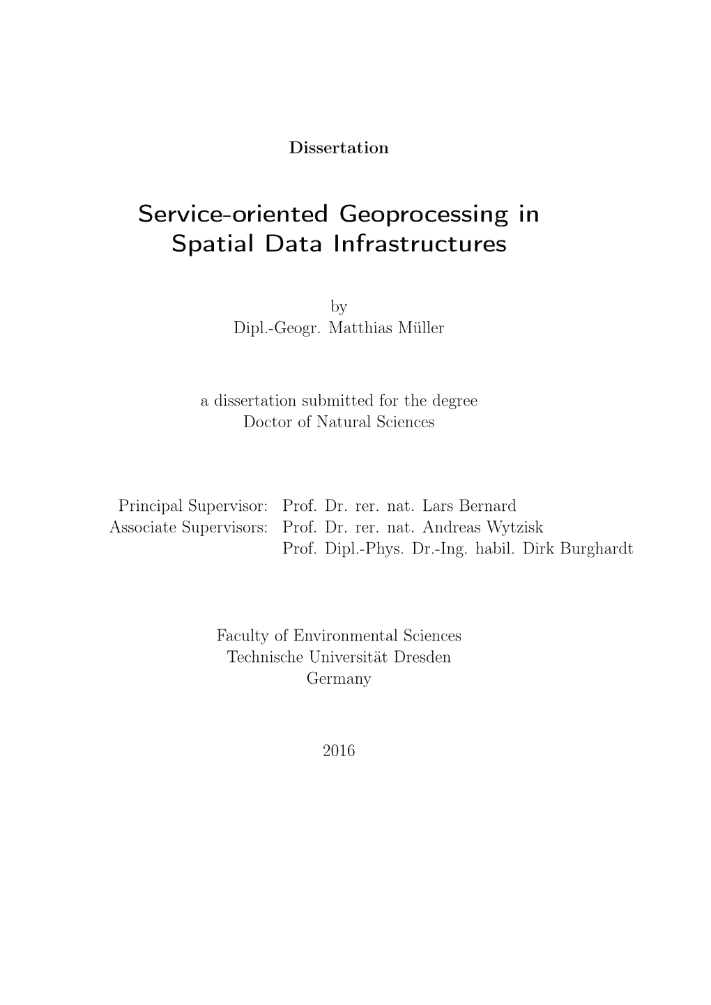 Service-Oriented Geoprocessing in Spatial Data Infrastructures