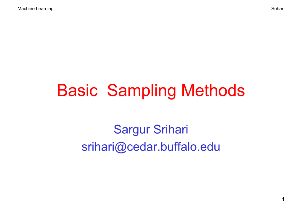 Basic Sampling Methods