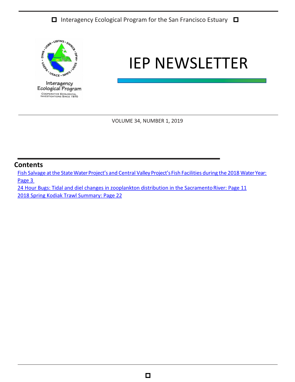 IEP Newsletter Winter 2019 Vol 34 Issue 1