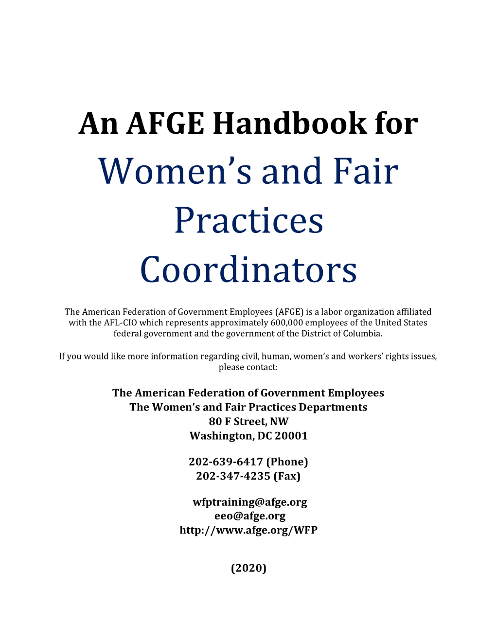 WFP Coordinator Handbook
