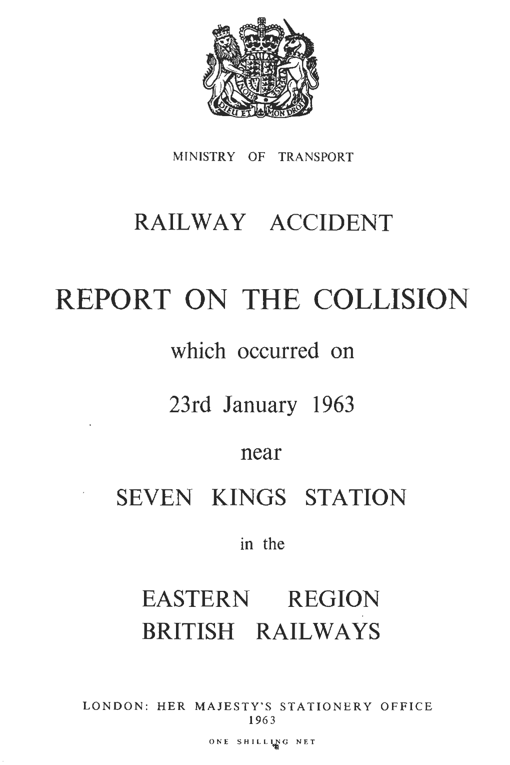 Collision. Seven Kings Station. 1963-01-23