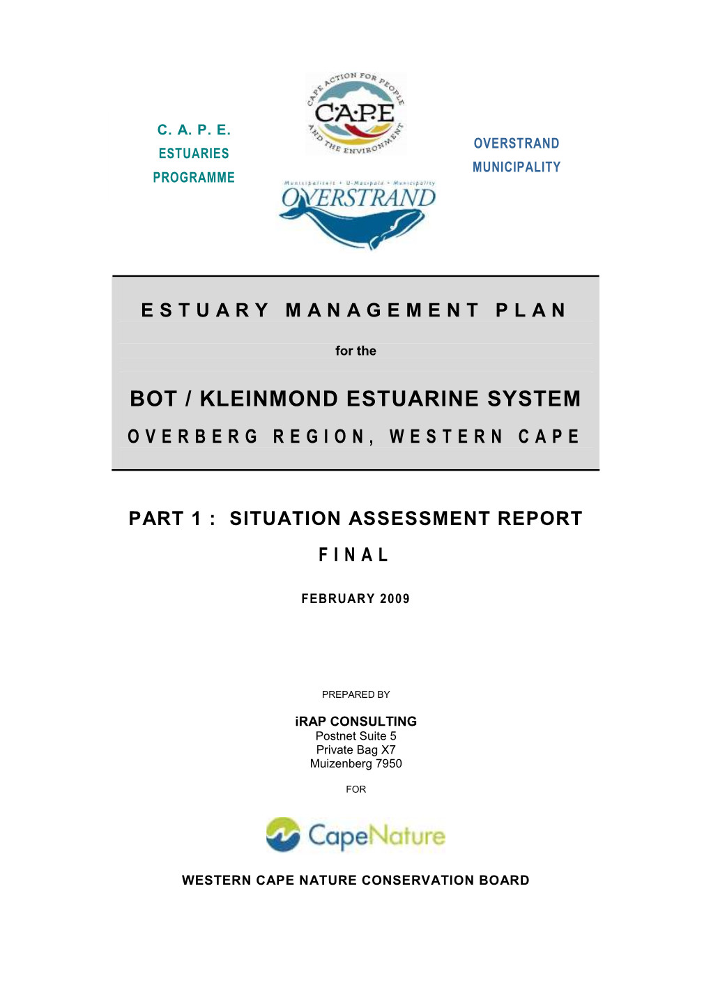 Bot-Kleinmond Estuary Management Plan