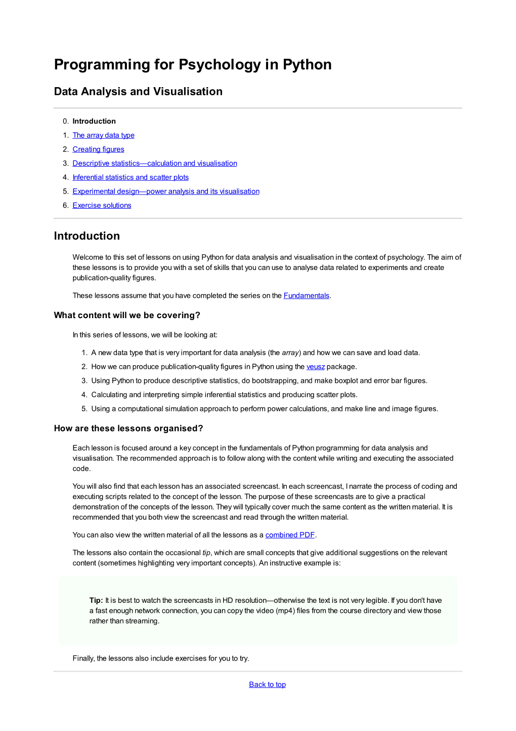 Data Analysis and Visualisation