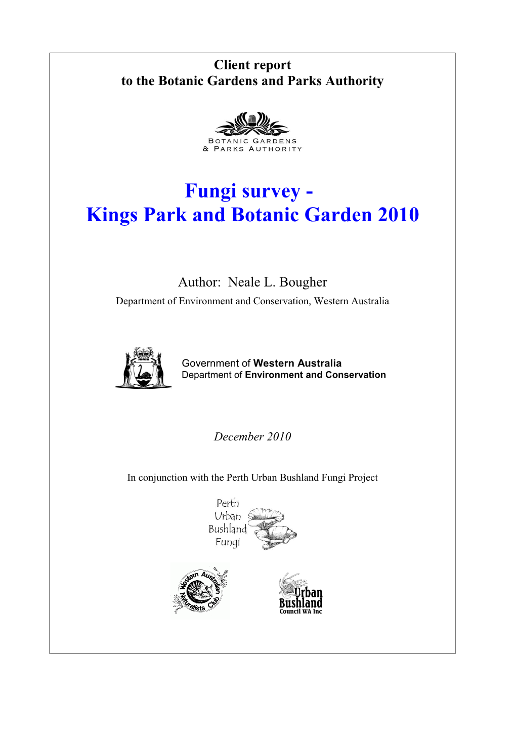 Kings Park Fungi Report