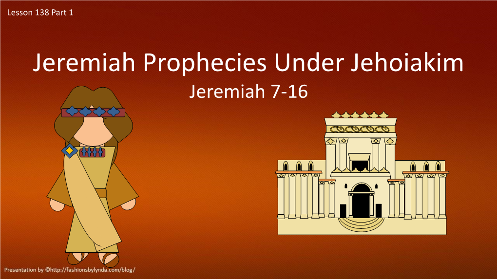 Jeremiah Prophecies Under Jehoiakim