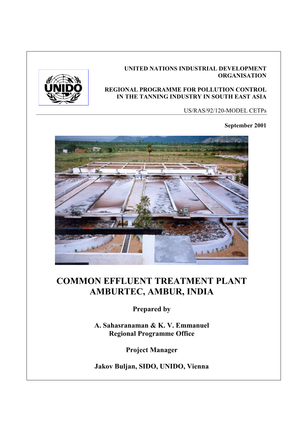 Common Effluent Treatment Plant Amburtec, Ambur, India