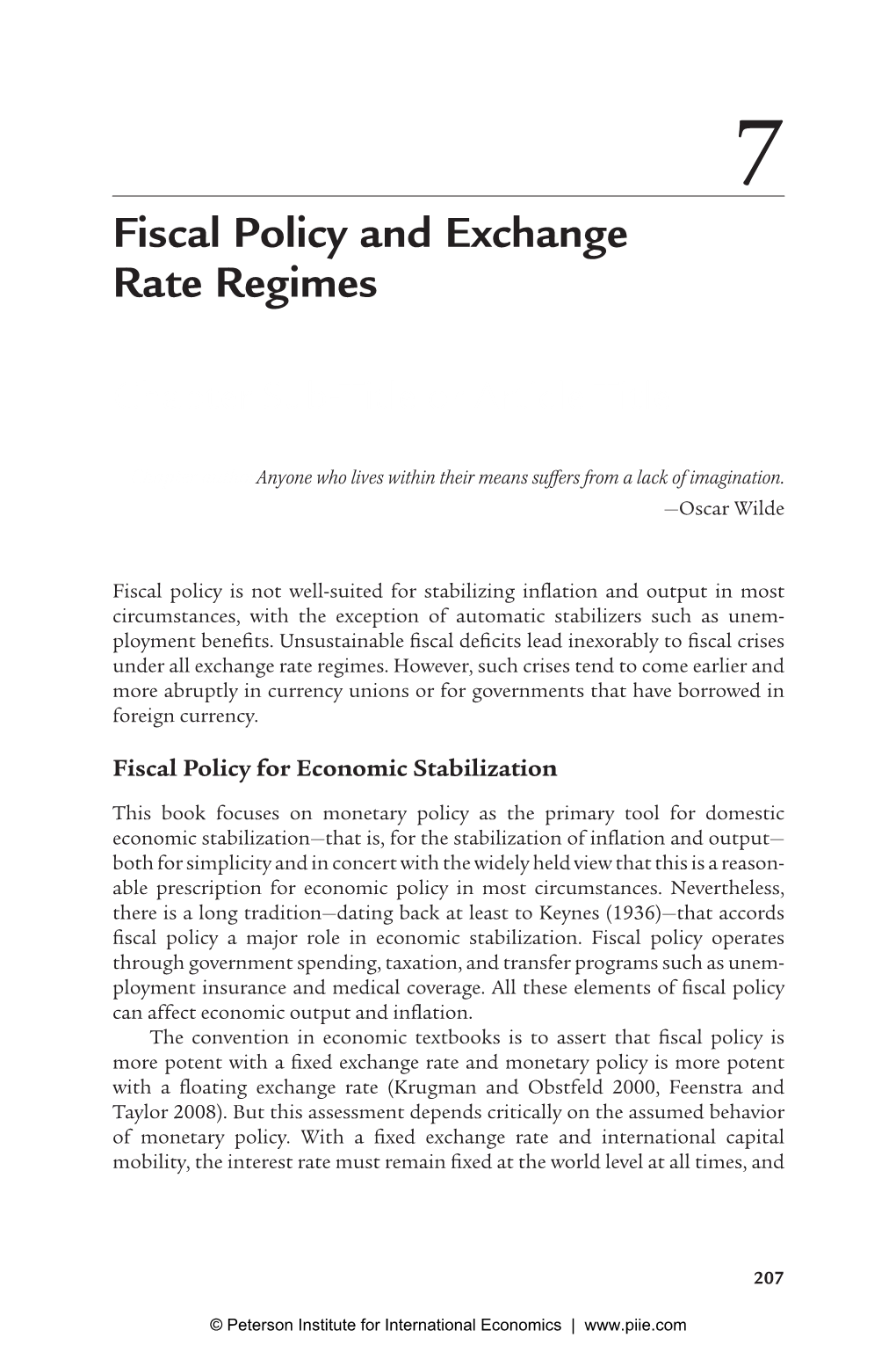 Fiscal Policy and Exchange Rate Regimes