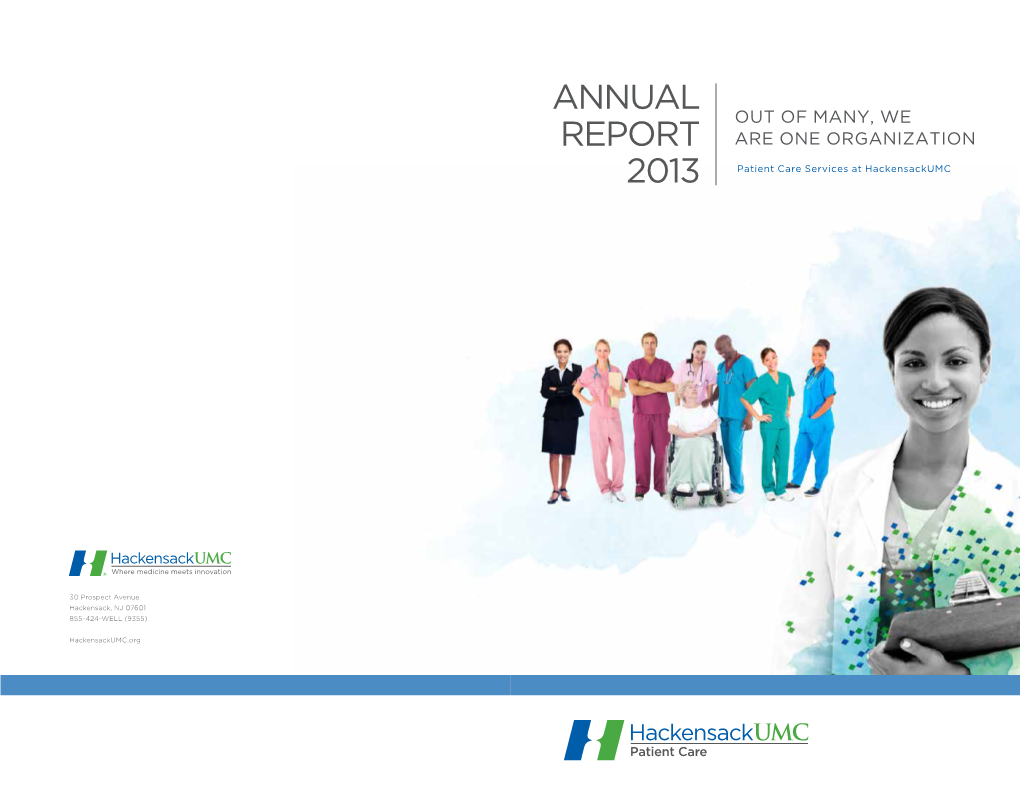 ANNUAL REPORT 2013 Patient Care Services at Hackensackumc