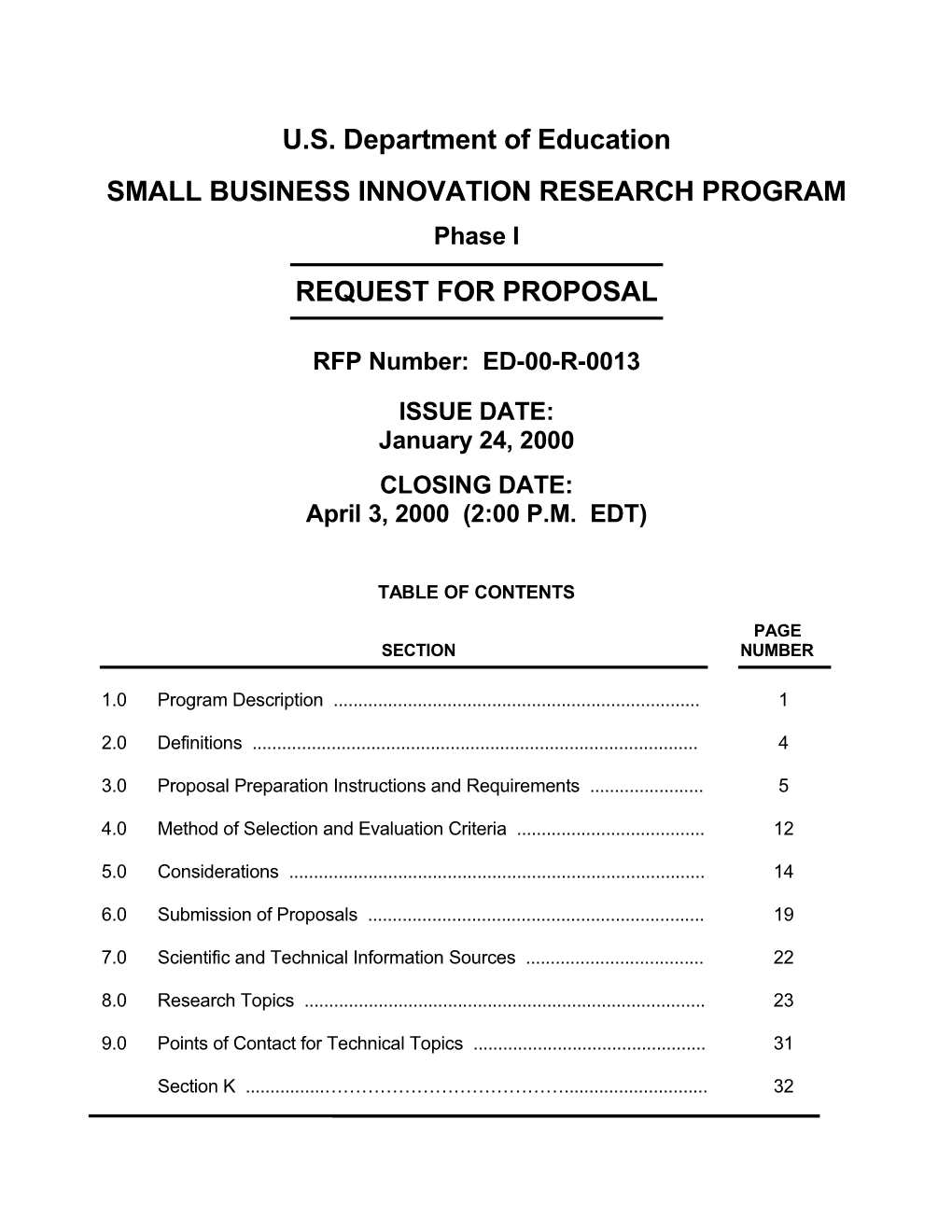 Small Business Innovation Research Program