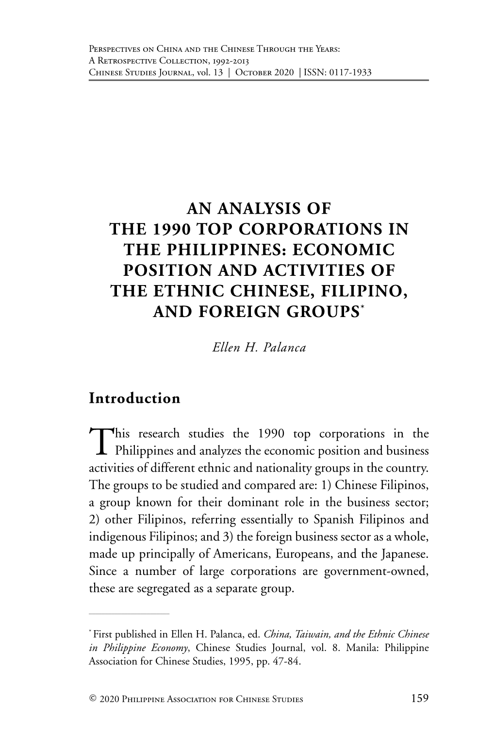 An Analysis of the 1990 Top Corporations in the Philippines