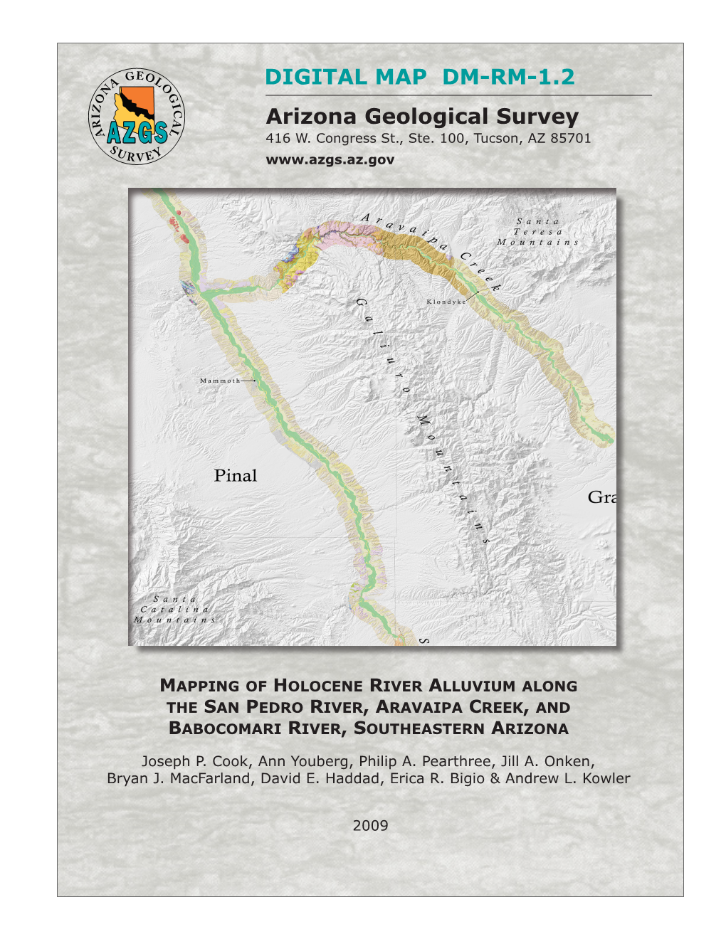 Mapping of Holocene River Alluvium Along the San Pedro River, Aravaipa Creek, and Babocomari River, Southeastern Arizona