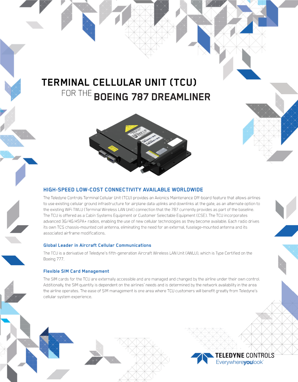 Terminal Cellular Unit (Tcu) Boeing 787 Dreamliner