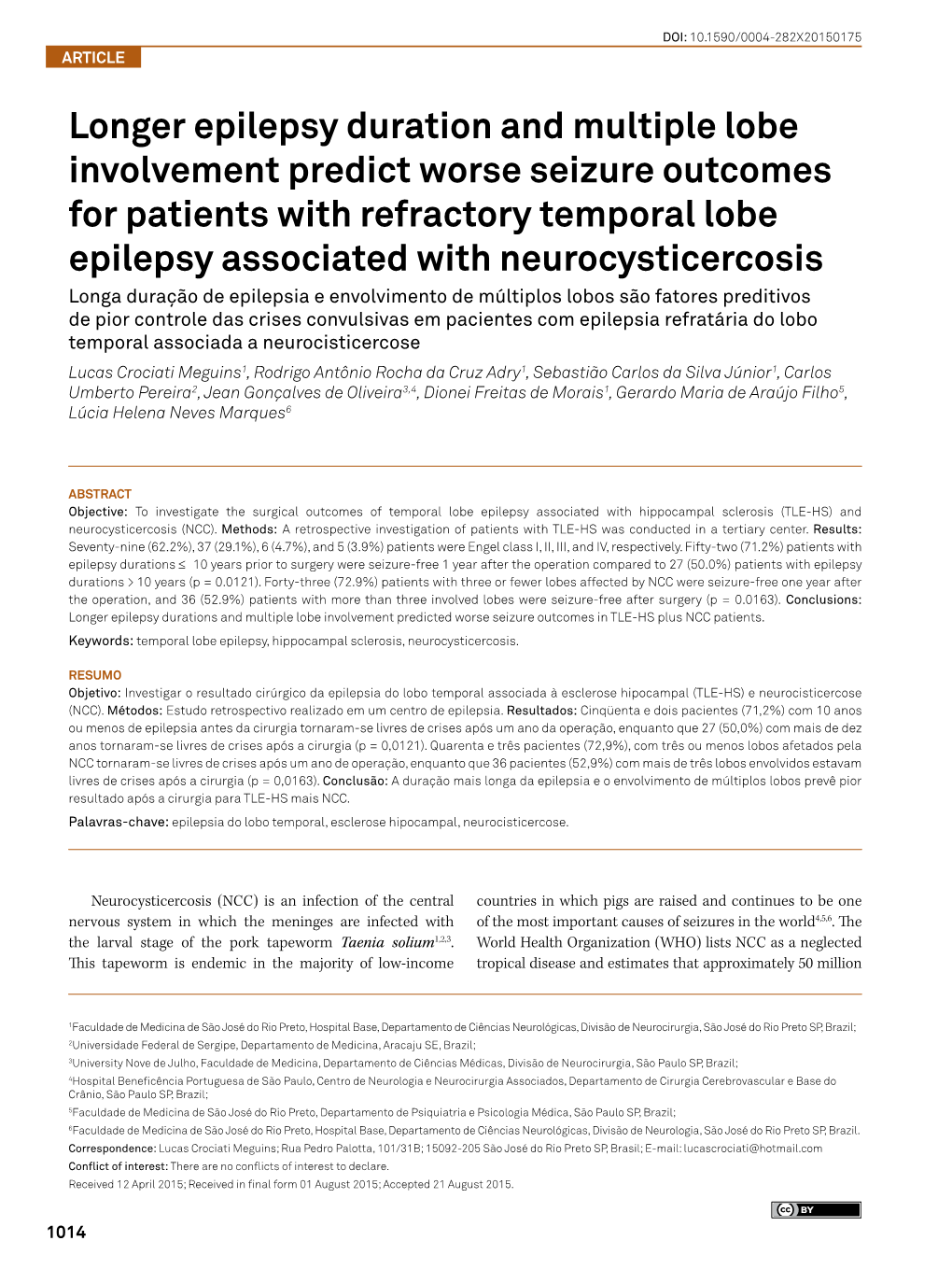 Longer Epilepsy Duration and Multiple Lobe Involvement Predict Worse Seizure Outcomes for Patients with Refractory Temporal Lobe