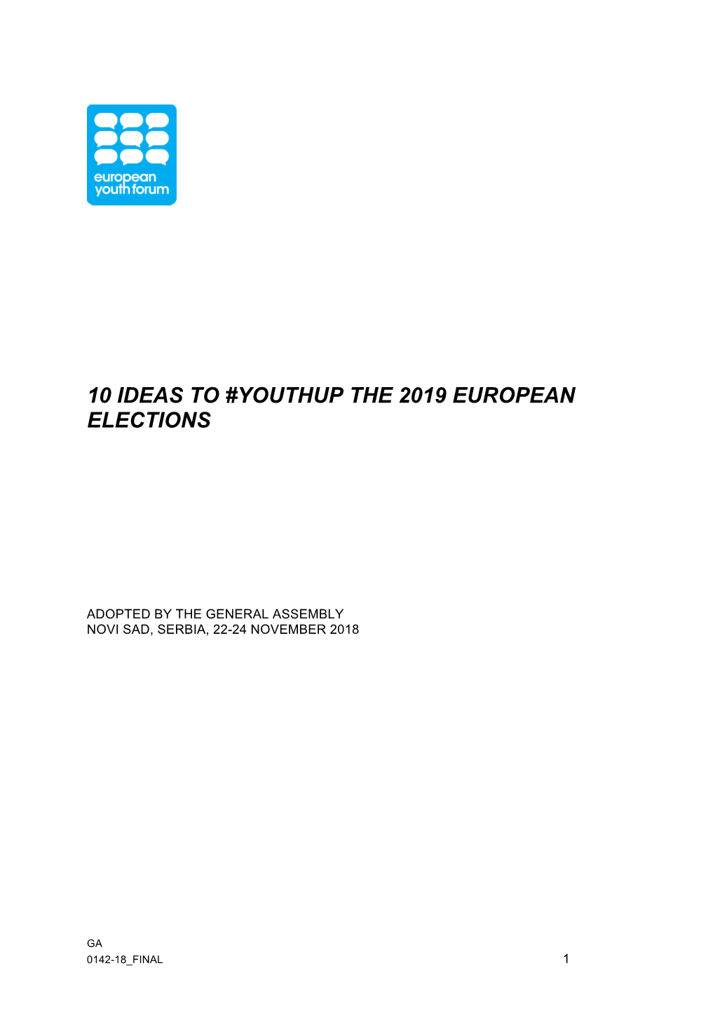 10 Ideas to #Youthup the 2019 European Elections