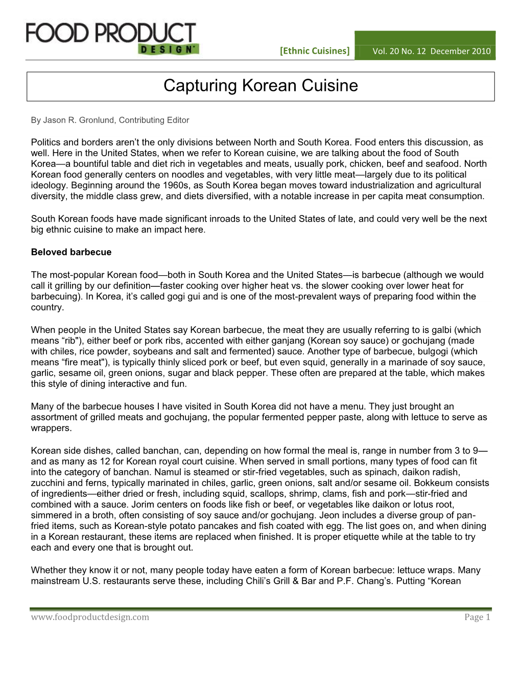 Capturing Korean Cuisine