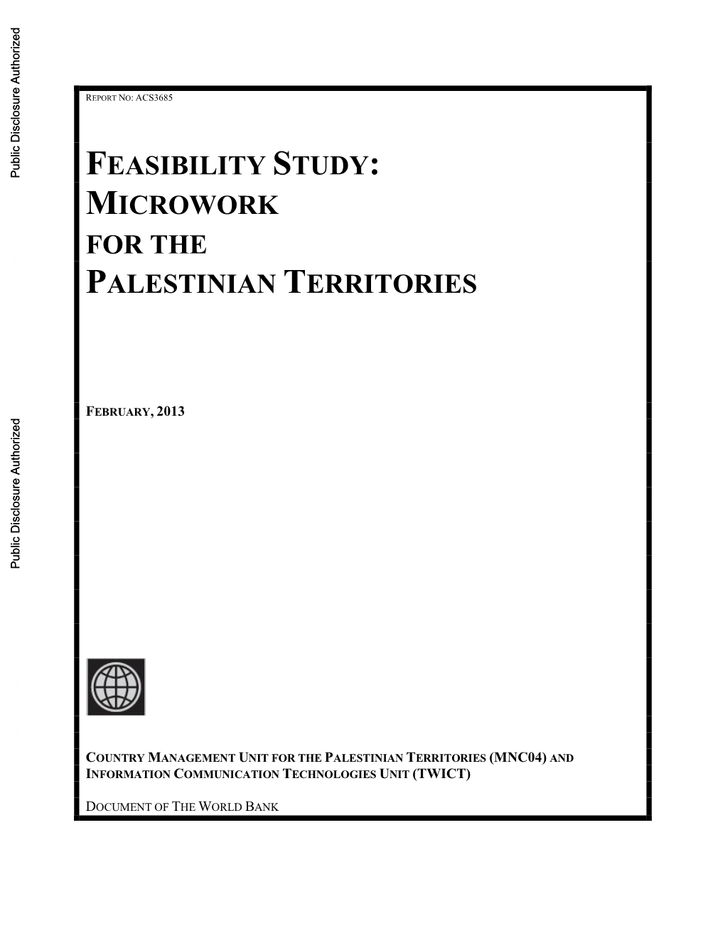 Feasibility Study: Microwork for the Palestinian Territories