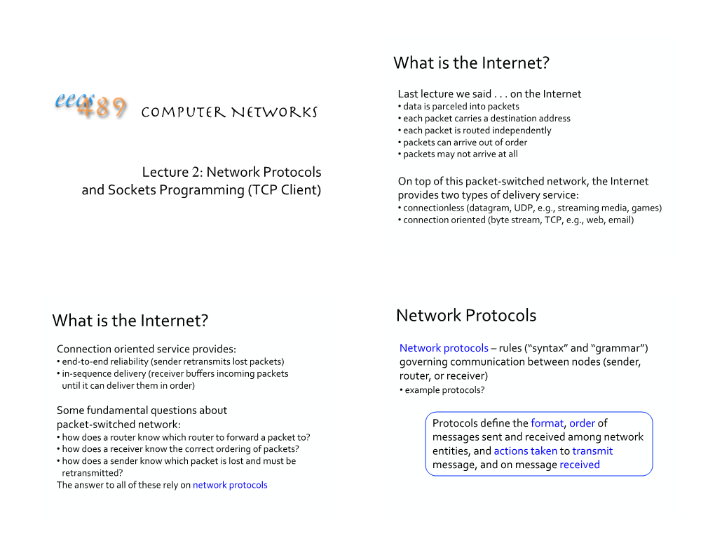 Network Protocol and Sockets Programming (TCP Client)