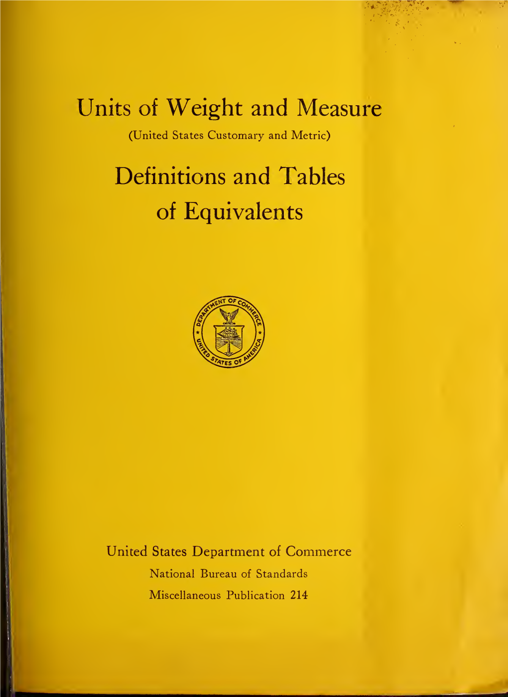 Units of Weight and Measure