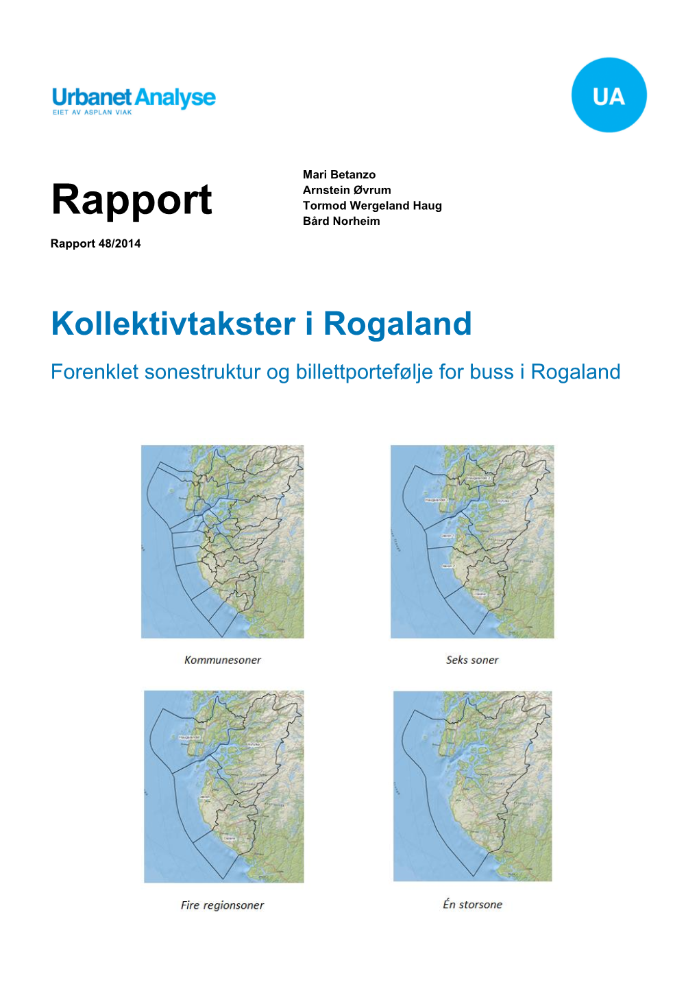 Uarapport 48 2014 Kollektivtakster Rogaland