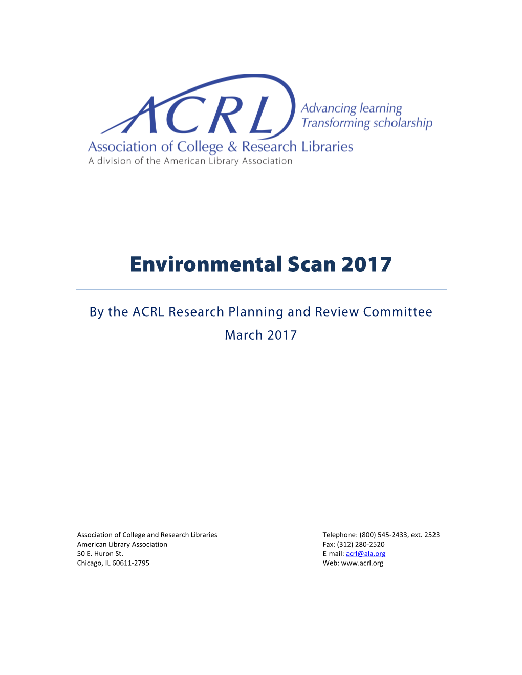 ACRL Environmental Scan 2017