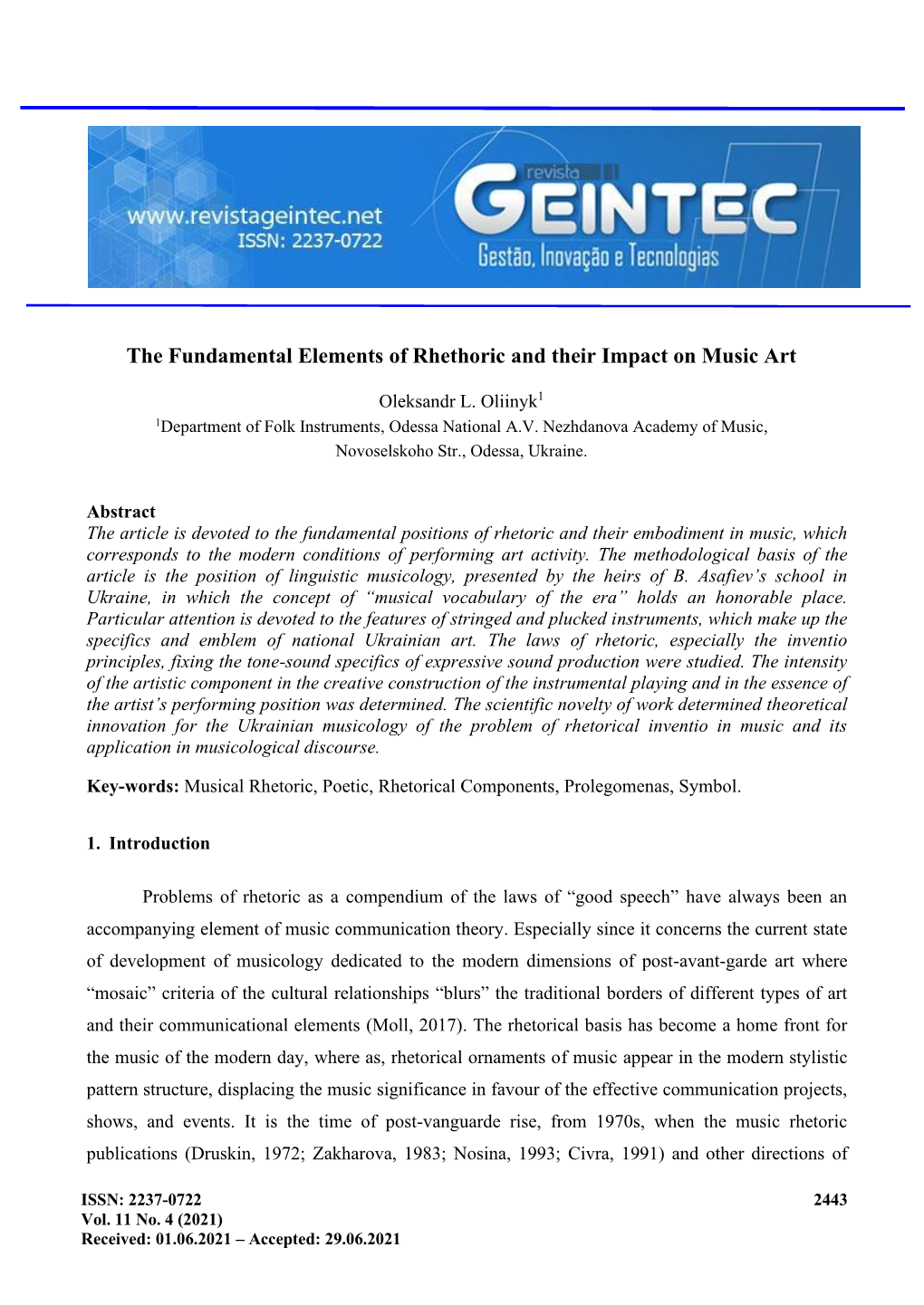 The Fundamental Elements of Rhethoric and Their Impact on Music Art