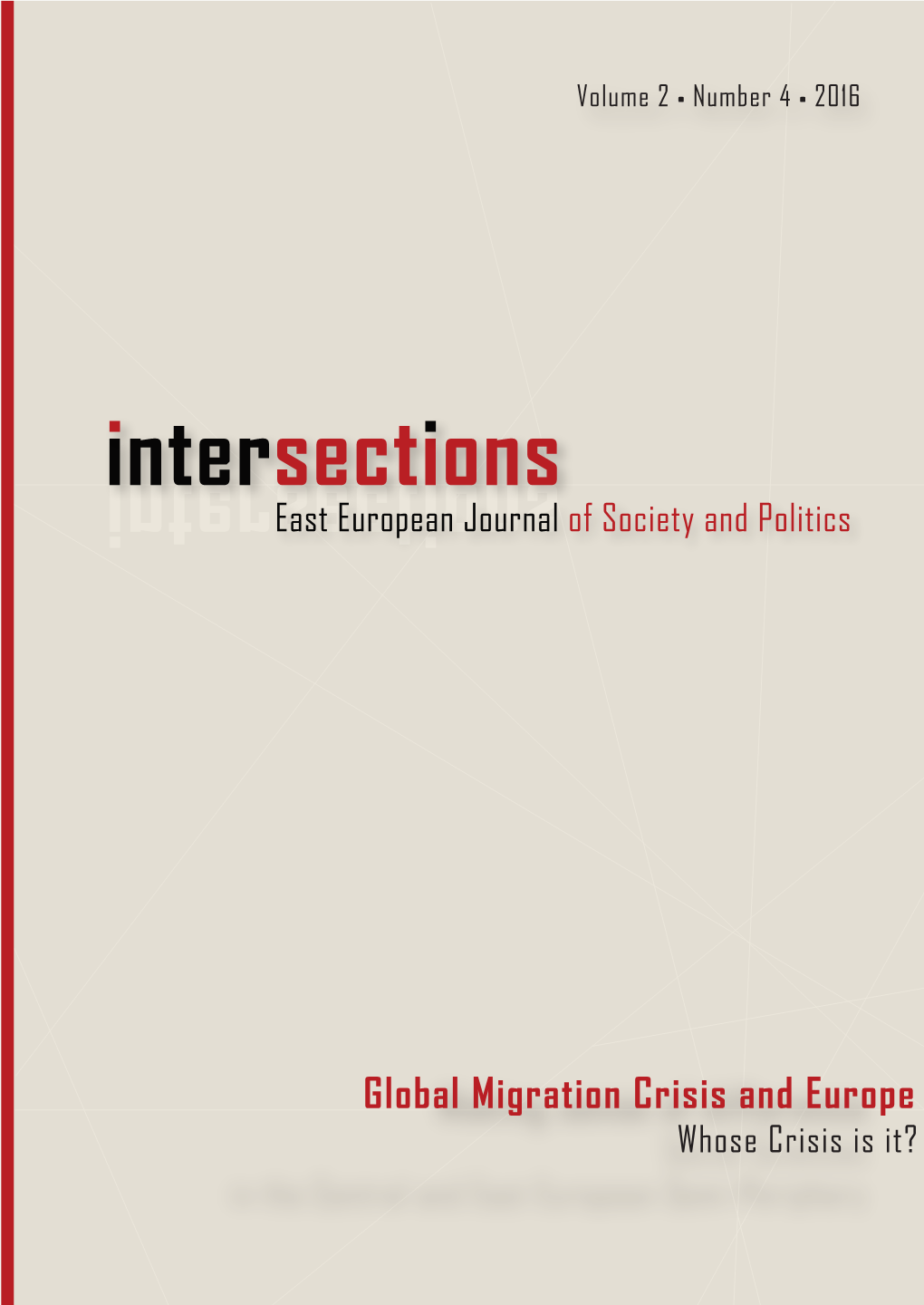 Global Migration Crisis and Europe Whose Crisis Is It? Intersections