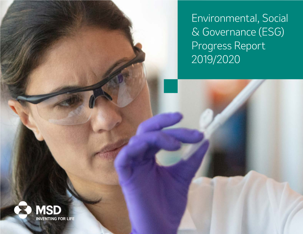 Environmental, Social & Governance (ESG) Progress Report 2019/2020