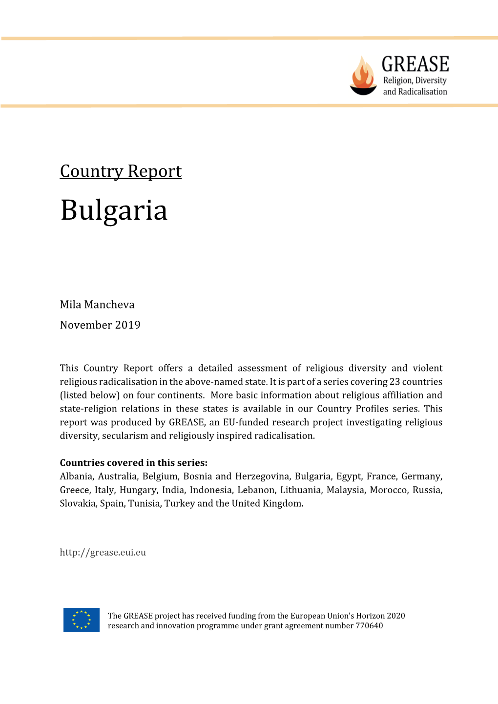 Bulgaria Report