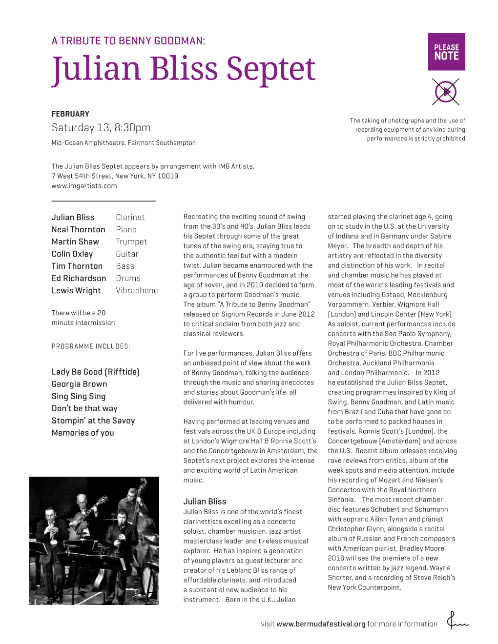 Julian Bliss Septet NOTE