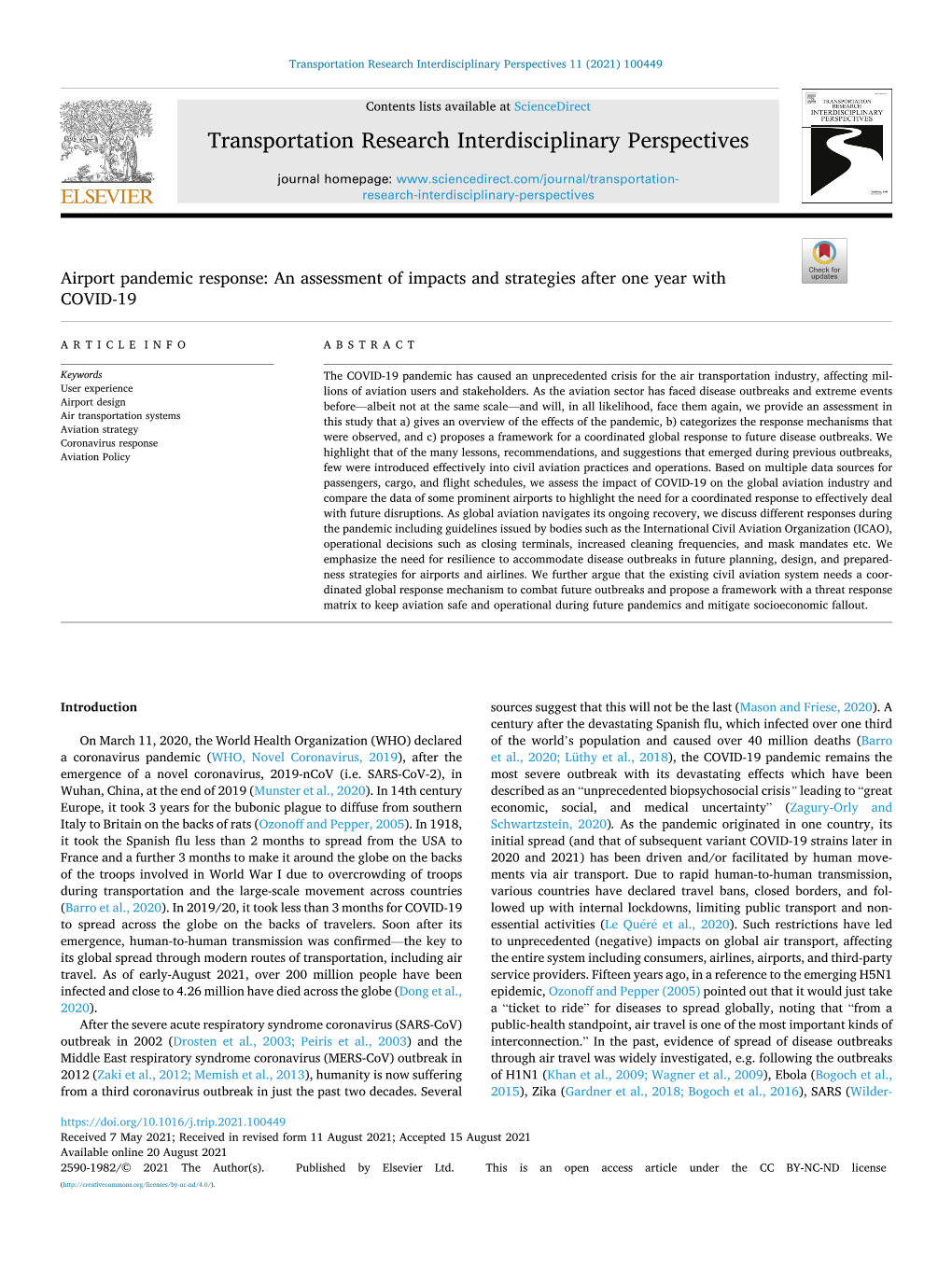 Airport Pandemic Response: an Assessment of Impacts and Strategies After One Year with COVID-19