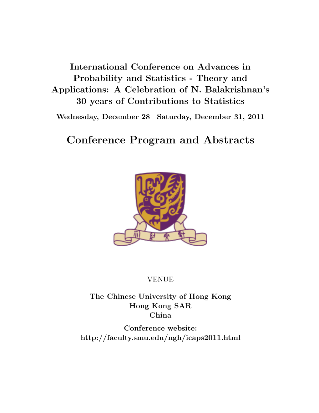 Tentative Conference Program (In PDF Format)