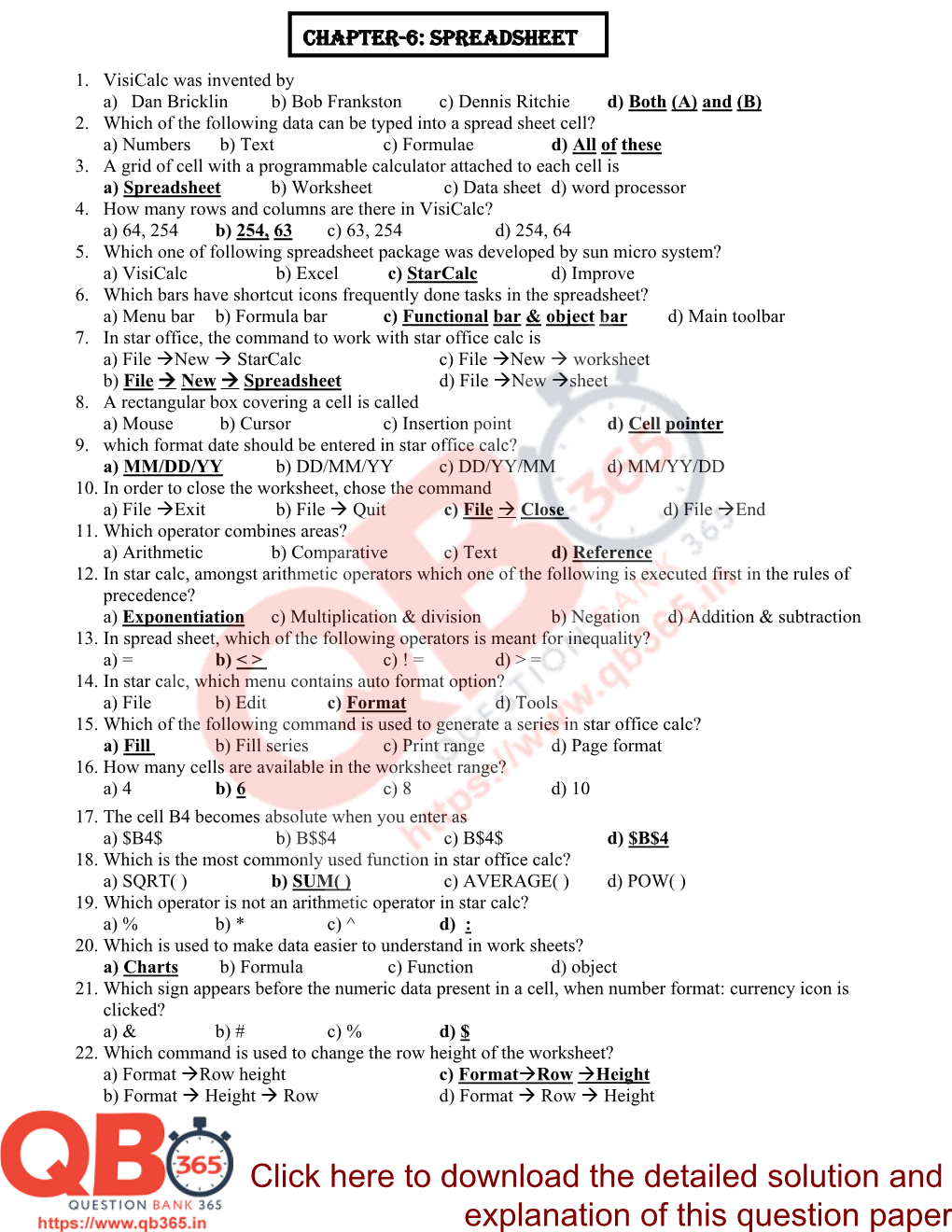 To Download the Detailed Solution and Explanation of This Question Paper 23