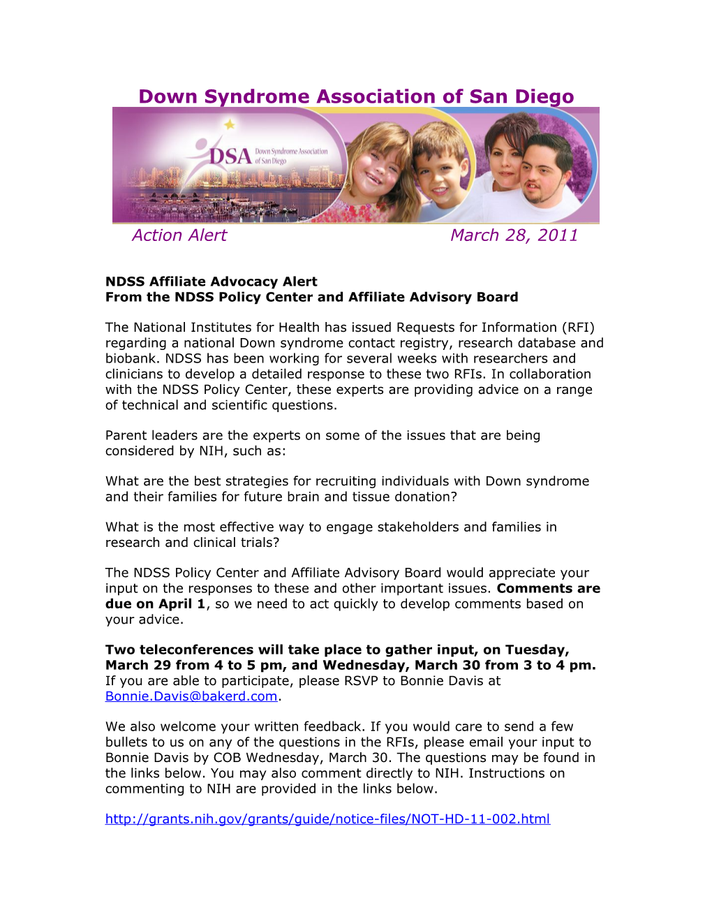 Down Syndrome Association of San Diego