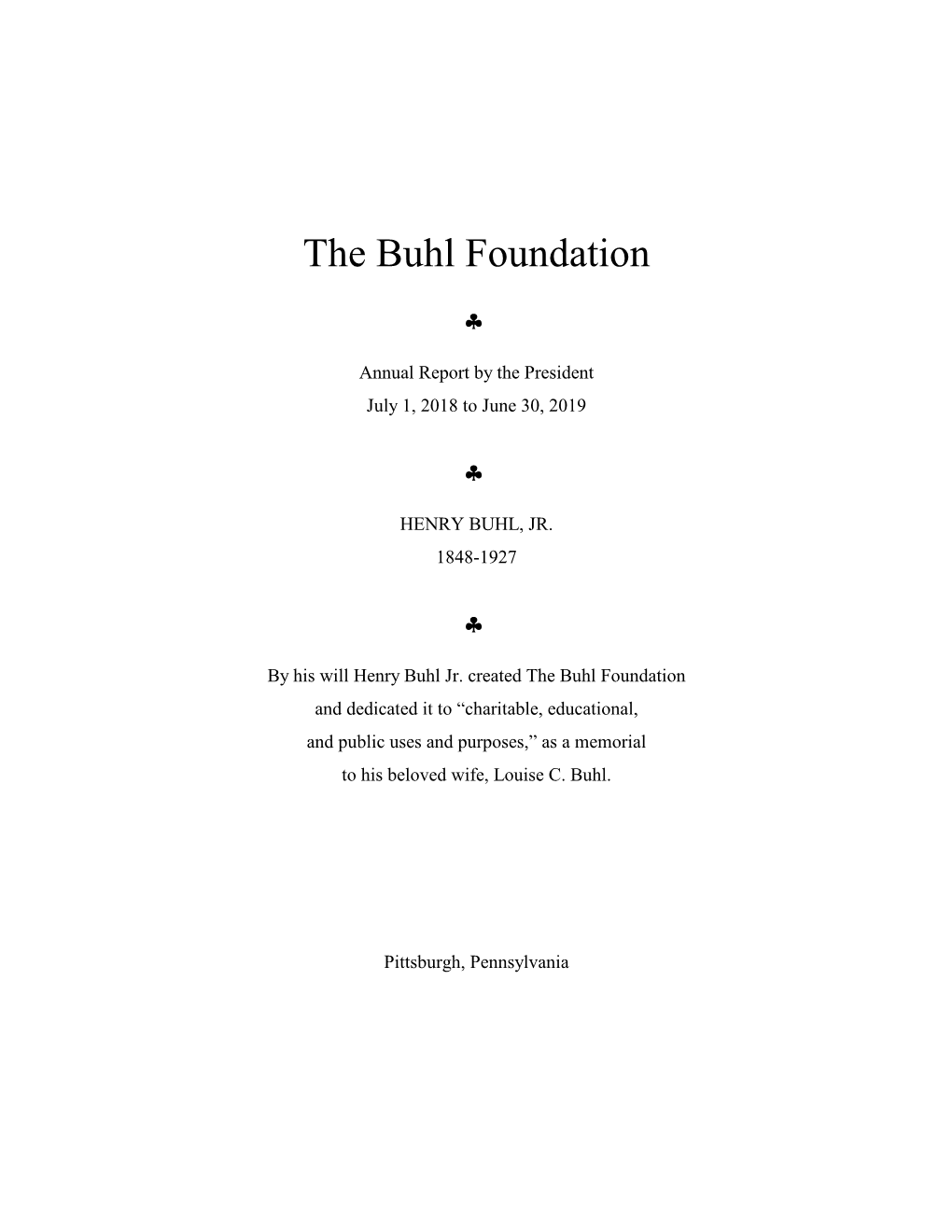 The Buhl Foundation