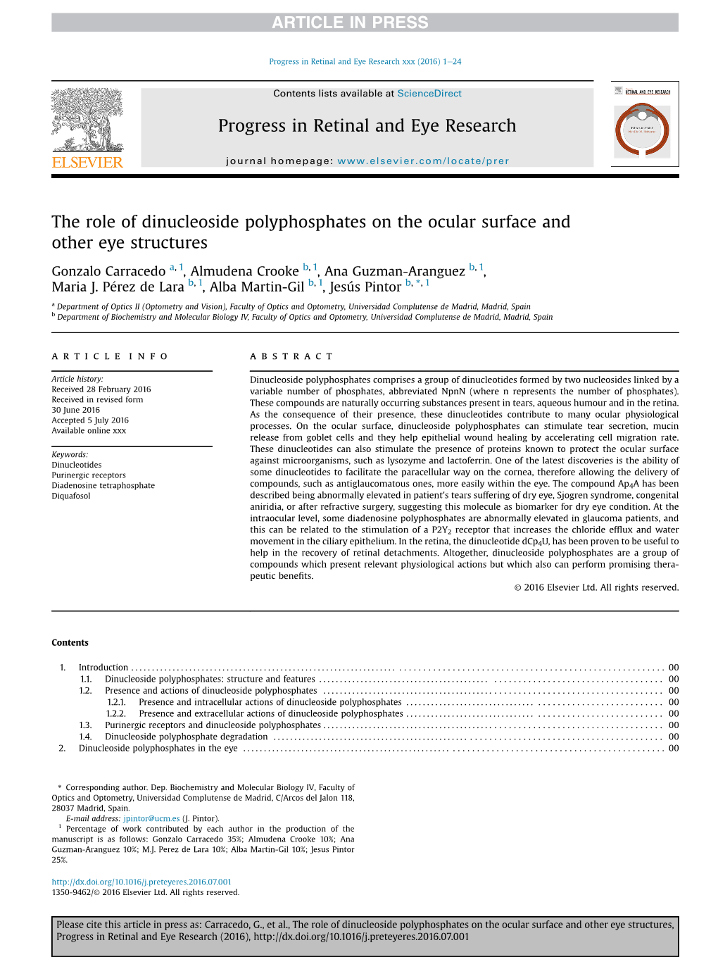 The Role of Dinucleoside Polyphosphates on the Ocular Surface and Other Eye Structures