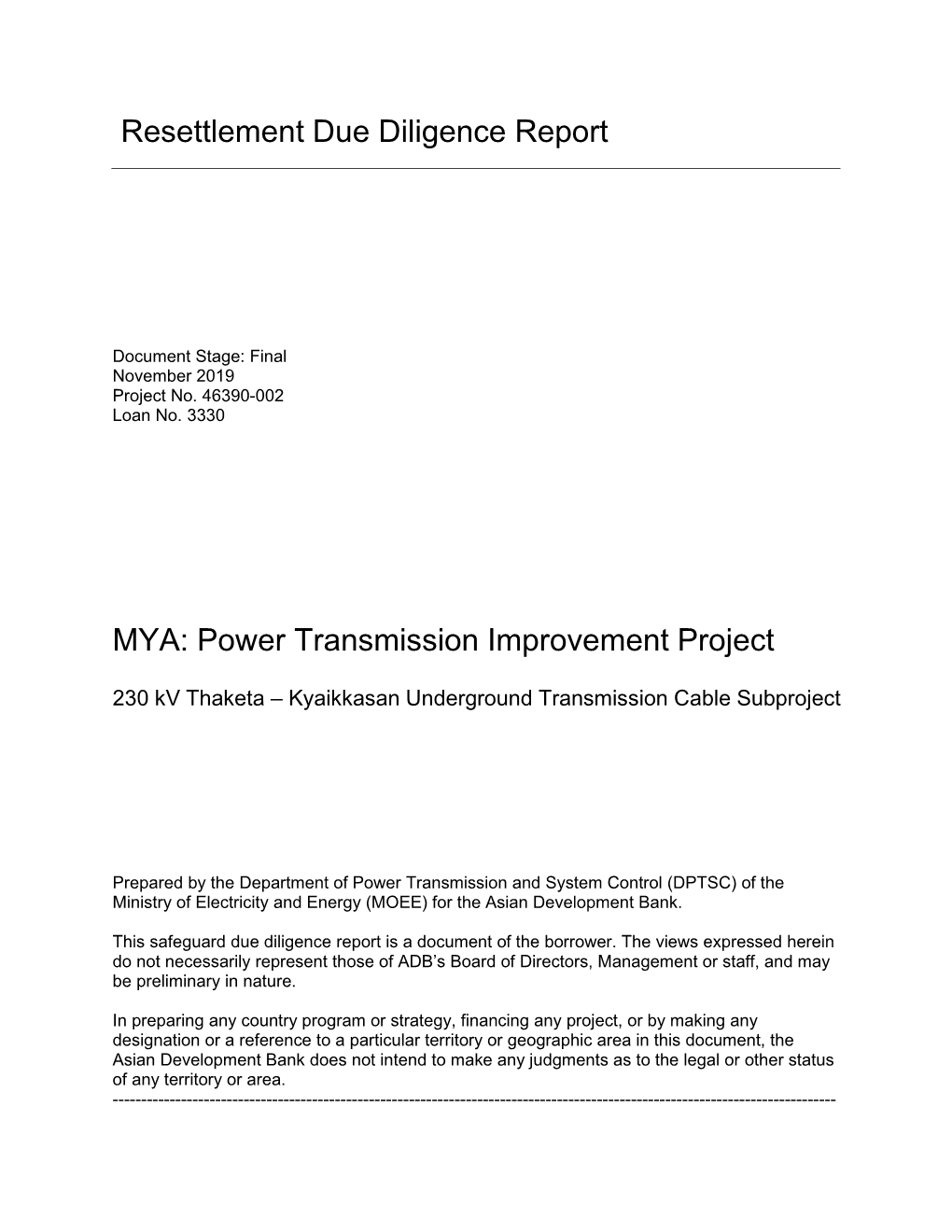 Power Transmission Improvement Project