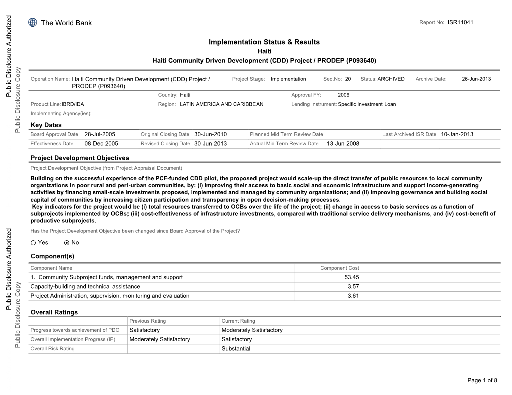 World Bank Document