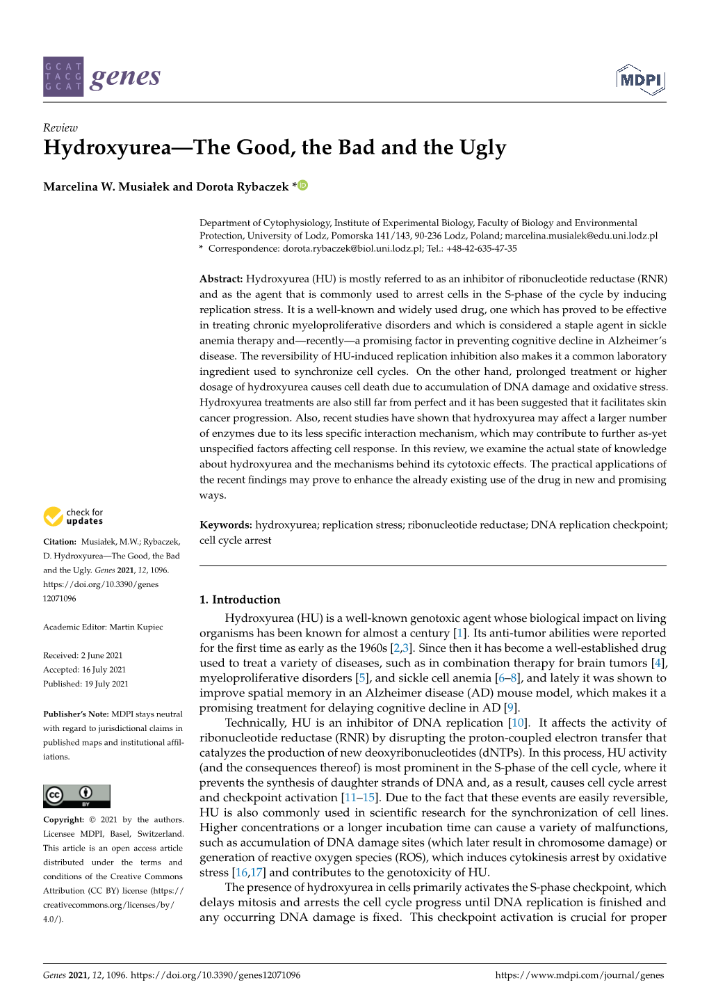 Hydroxyurea—The Good, the Bad and the Ugly