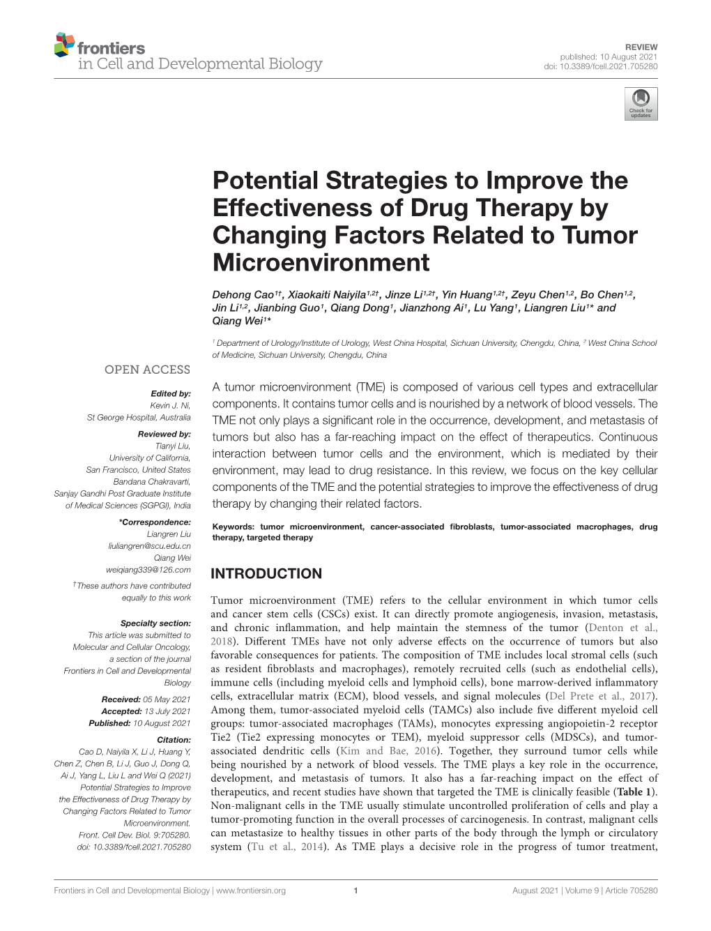 Potential Strategies to Improve the Effectiveness of Drug Therapy by Changing Factors Related to Tumor Microenvironment